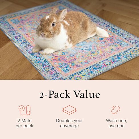 Lovewag Pets Reusable 2-Pack Small Animal Pet Bedding Mats - 16" x 24" Inch Hamster Bedding - Machine Washable Guinea Pig Cage Liners-Guinea Pigs,Rabbits & Ferrets Waterproof Pee Pad (Mystic Fuchsia) in Saudi Arabia