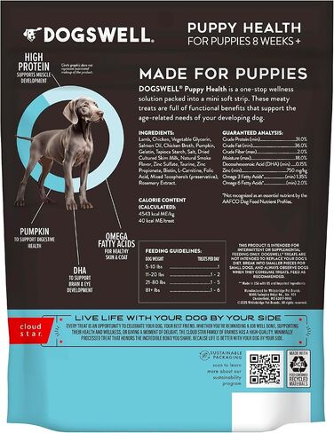 Dogswell Lifestage Puppy Treats شرائح صغيرة ناعمة من لحم الضأن، 4 أونصة in Kuwait