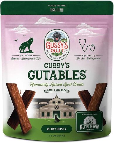 GUSSY'S GUT GutAbles Beef Treats & Fermented Prebiotic Treat for Dogs - Gut & Digestive Health - Human Grade Ingredients - Delight Phase in Kuwait