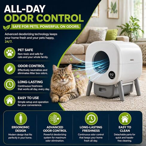 ProGuard® 6PCS Pets Deodorizing Pods for Cumrige Self Cleaning Litter Box, Odor Remover for Fumoi Automatic Cat Litter Box, Camellia Flower Scented, Long-Lasting Fragrance, Keep Home Fresh in Kuwait