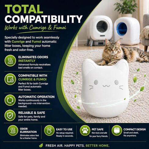 ProGuard® 6PCS Pets Deodorizing Pods for Cumrige Self Cleaning Litter Box, Odor Remover for Fumoi Automatic Cat Litter Box, Camellia Flower Scented, Long-Lasting Fragrance, Keep Home Fresh in Kuwait