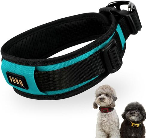 Padded Dog Collar for Large Medium Small Dogs, Wide Soft Lightweight Comfortable Fit, Adjustable Durable Dog Collar for Everyday Use – VURQ Comfort Collar (Blue, Small) in Kuwait