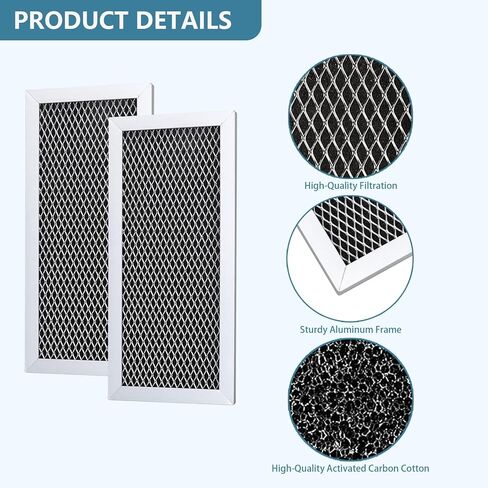ME18H704SFS Microwave Charcoal Filter Replacement for Samsung Microwave Oven ME18H704SFS/AA ME18H704SFS/AC ME18H704SFW/AA ME18H704SFW/AC 3.94" x 8.66" x 0.35" Aluminum Mesh Filter 2 Pack in Kuwait