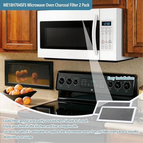 ME18H704SFS Microwave Charcoal Filter Replacement for Samsung Microwave Oven ME18H704SFS/AA ME18H704SFS/AC ME18H704SFW/AA ME18H704SFW/AC 3.94" x 8.66" x 0.35" Aluminum Mesh Filter 2 Pack in Kuwait