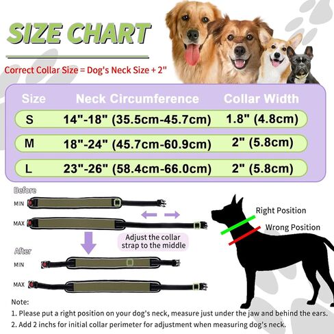 Martingale No Pull Dog Collar for Large Medium Dogs Training Walking, Heavy Duty Nylon Reflective Adjustable Anti Pull Slip Collar with Buckle S Army Green in Kuwait