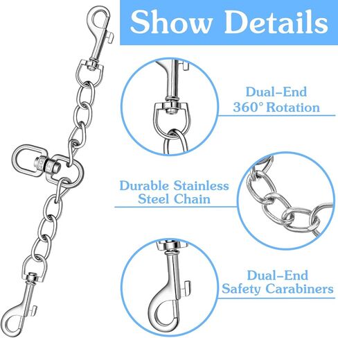 Prong Collar Safety Clip, Safety Clip for Dog Collar, Dual Clasp Pet Leash Backup, Collars Harness Connector for Medium Large Breeds in Kuwait