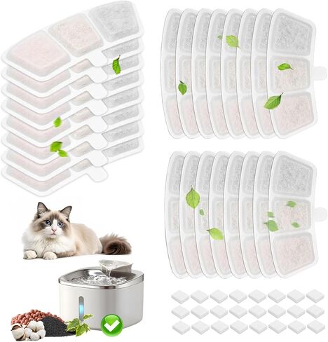 24+24 Pack Replacement Filters for Oneisall PW04 3.5L Wireless Cat Water Fountain, Includes 24 Filters & 24 Sponges (24Pack) in Saudi Arabia
