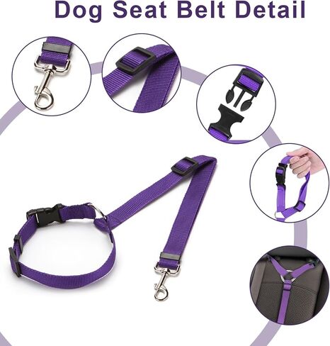 Pet Car Safety Leash – Adjustable Vehicle Restraint for Dogs – Secure Dog Harness Attachment for Car Travel in Saudi Arabia