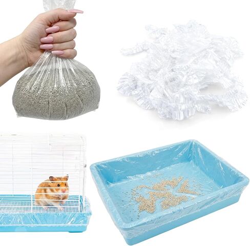 20PCS Disposable Plastic Cage Liners - 70cm Plastic litter pan liners for Small Animal Cages, Leakproof Cage Liners for Rabbits Guinea Pigs, Litter Box Film Liners for bunny rabbit litter box liners in Kuwait