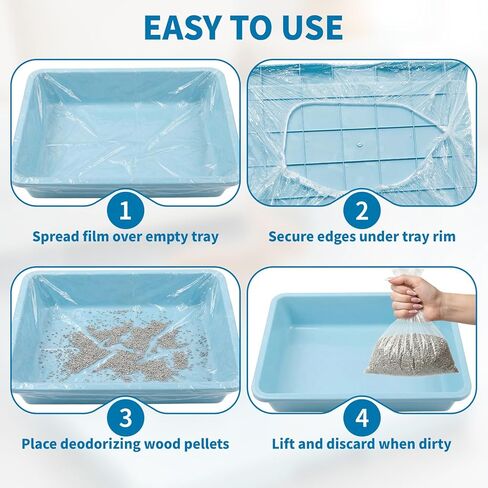 20PCS Disposable Plastic Cage Liners - 70cm Plastic litter pan liners for Small Animal Cages, Leakproof Cage Liners for Rabbits Guinea Pigs, Litter Box Film Liners for bunny rabbit litter box liners in Kuwait