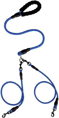 Double Dog Leash,No Tangle Dual Leash with Reflective Strips,Detachable 360° Swivel for Walking and Training Small Medium and Large Dogs(Pink,2 in 1) in Saudi Arabia