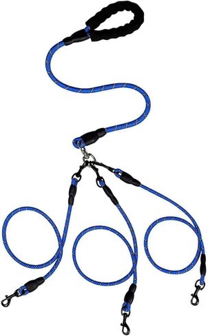 Double Dog Leash,No Tangle Dual Leash with Reflective Strips,Detachable 360° Swivel for Walking and Training Small Medium and Large Dogs(Pink,2 in 1) in Saudi Arabia