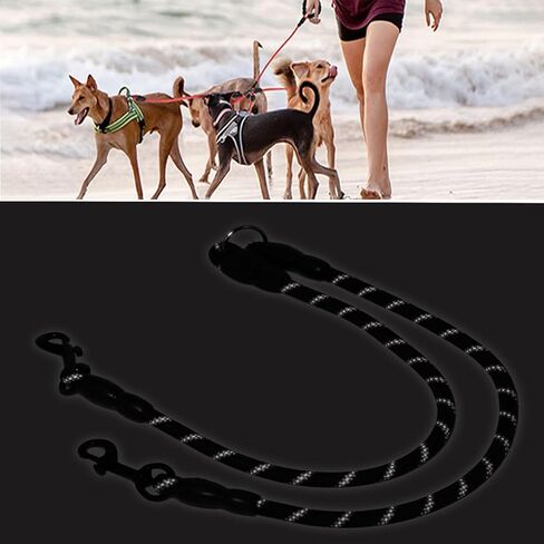 Double Dog Leash,No Tangle Dual Leash with Reflective Strips,Detachable 360° Swivel for Walking and Training Small Medium and Large Dogs(Pink,2 in 1) in Saudi Arabia