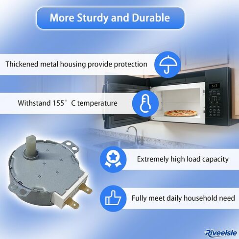محرك القرص الدوار للميكروويف WB26X10038 المحدث متوافق مع أجهزة ميكروويف GE Kenmore Hotpoint Frigidaire، استبدل 5304408980 769741 AP2024962 PS237772، توافق واسع، أكثر متانة in Kuwait