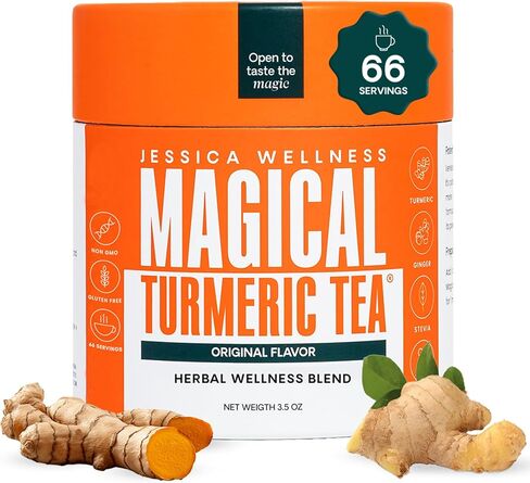 Magical Turmeric Tea, Turmeric Powder with Black Pepper, Ginger and Stevia, 3.5 oz - Jessica Wellness Magical Turmeric in Saudi Arabia