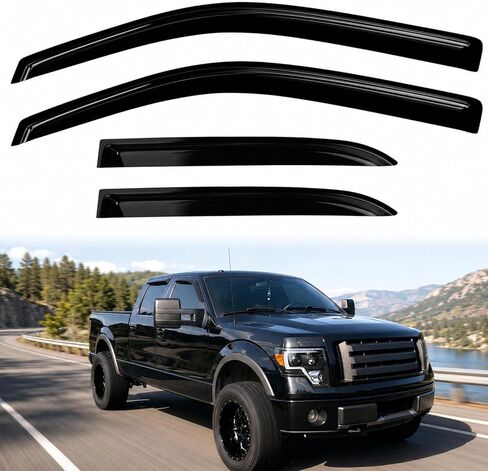 حراس المطر ل 2009-2013 فورد F-150 أقنعة النافذة 2010 2011 2012 F150 بيك اب الشمس الرياح الضوضاء تنفيس منحرف in Saudi Arabia
