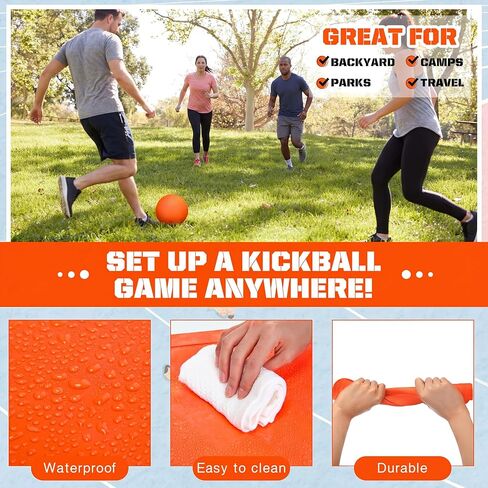Jenaai 9 Pieces Sports Kickball Set Include 2 Pieces Kickball 5 Pieces Bases Flip Scoreboard and Pump for Boys and Girls Basketball Football Baseball Tennis Games in Saudi Arabia