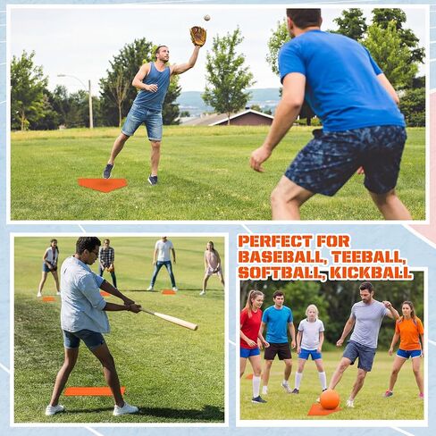 Jenaai 9 Pieces Sports Kickball Set Include 2 Pieces Kickball 5 Pieces Bases Flip Scoreboard and Pump for Boys and Girls Basketball Football Baseball Tennis Games in Saudi Arabia
