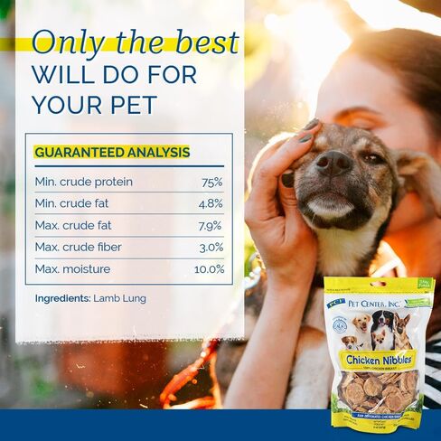 PCI Pet Center Inc. - حلوى الدجاج المقرمشة للكلاب - 100% قطع من صدور الدجاج المجففة الخام الحقيقية للكلاب الصغيرة والمتوسطة والكبيرة - كيس 8 أونصة in Kuwait