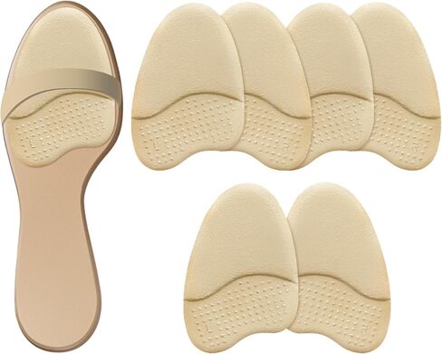 Beautulip Metatarsal Pads for Foot Pain Relief, Cushioning & Support - Anti-Sliding Pads for Open Toe Shoes - Comfortable Gel Inserts for Men & Women - 5-Pair(Clear+Beige+Black) in Saudi Arabia