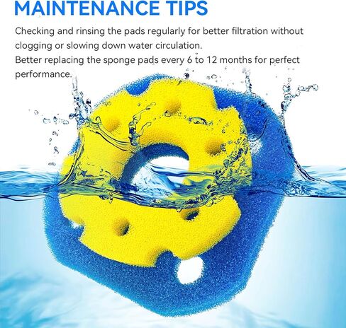 6Pack Sponge Filter Replacement for VIVOHOME Pond Filter 2380 GPH 2630 GPH or VIVOGROW 2380/2630 GPH Bio Pressure Pond Filter Media Pads for Sunsun CPF-250/180 for Outdoor Ponds, Koi Ponds in Kuwait