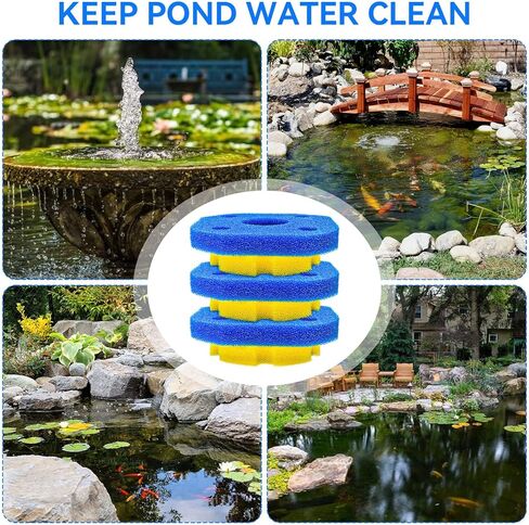 6Pack Sponge Filter Replacement for VIVOHOME Pond Filter 2380 GPH 2630 GPH or VIVOGROW 2380/2630 GPH Bio Pressure Pond Filter Media Pads for Sunsun CPF-250/180 for Outdoor Ponds, Koi Ponds in Kuwait