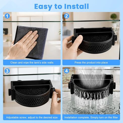Aquarium Filter Baffle, Slow Flow Design, Fish Tank Flow Controller with 3 Suction Cups and 3 Sponge for Betta Fish Shrimp Tanks in Kuwait