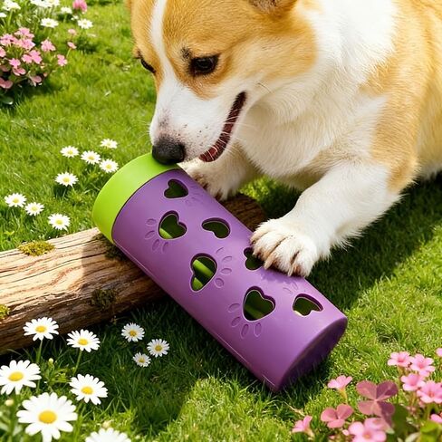 Slow Feeder Dog Toy, Detachable Treat Dispenser Roller for Mental Stimulation, Durable Bite-Resistant Interactive Pet Puzzle for Small Medium Dogs & Cats in Kuwait
