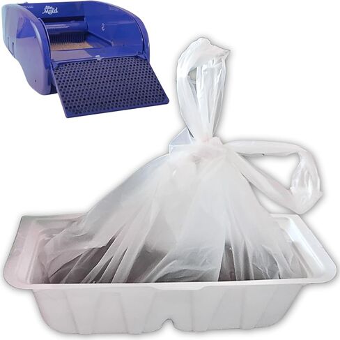 EcoLeo، متوافق مع أوعية نفايات LitterMaid وNature's Miracle، 60 كيس إعادة تعبئة بمقابض، يُستخدم في صواني نفايات صندوق الفضلات ذاتية التنظيف in Kuwait
