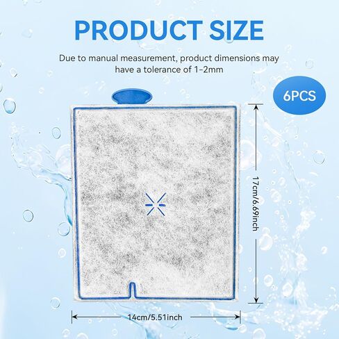 6 Pack Replacement Filter Carridges Large for Zilla Turtle Kit Filter, Turtle Tank Filter Cartridges Compatible with Zilla Internal Filter 40G and Large Basking Platform Filter 40G in Kuwait