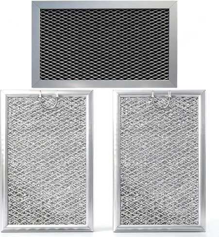 3PCS Microwave Grease Charcoa Filter Replacement Compatible with GE JVM1540SM1SS JVM1540SM2SS JVM3160DF8BB JVM3160DF8CC JVM3160DF8WW JVM3160RF8SS in Kuwait