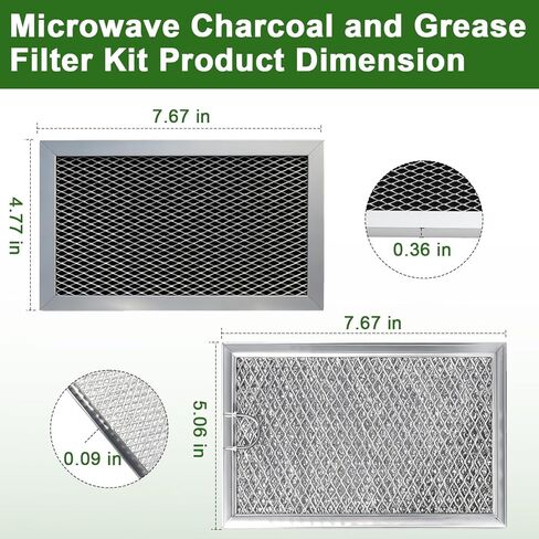 3PCS Microwave Grease Charcoa Filter Replacement Compatible with GE JVM1540SM1SS JVM1540SM2SS JVM3160DF8BB JVM3160DF8CC JVM3160DF8WW JVM3160RF8SS in Kuwait