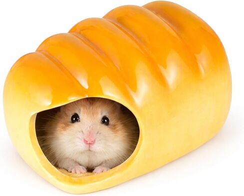 Ceramic Hamster Hideout House, Bread Shape Small Animal Hideaway, Chew Proof Cool Bed for Syrian Hamster, Gerbil, Mice & Guinea Pig, All Season Habitat Decor in Kuwait