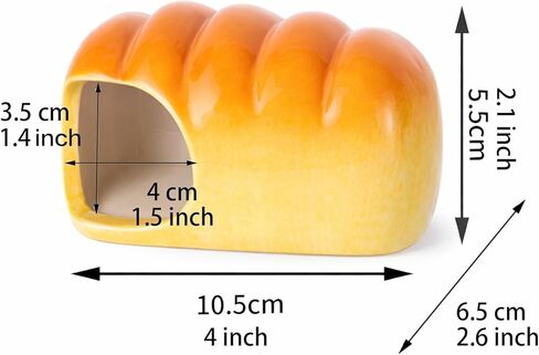 Ceramic Hamster Hideout House, Bread Shape Small Animal Hideaway, Chew Proof Cool Bed for Syrian Hamster, Gerbil, Mice & Guinea Pig, All Season Habitat Decor in Kuwait