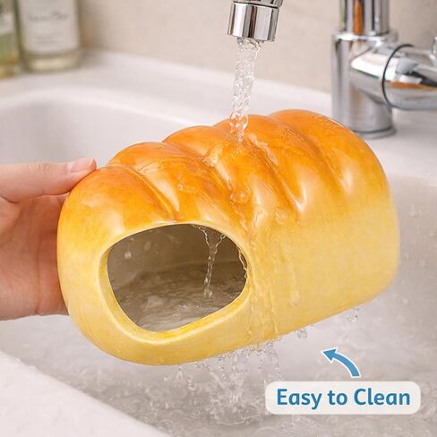 Ceramic Hamster Hideout House, Bread Shape Small Animal Hideaway, Chew Proof Cool Bed for Syrian Hamster, Gerbil, Mice & Guinea Pig, All Season Habitat Decor in Kuwait