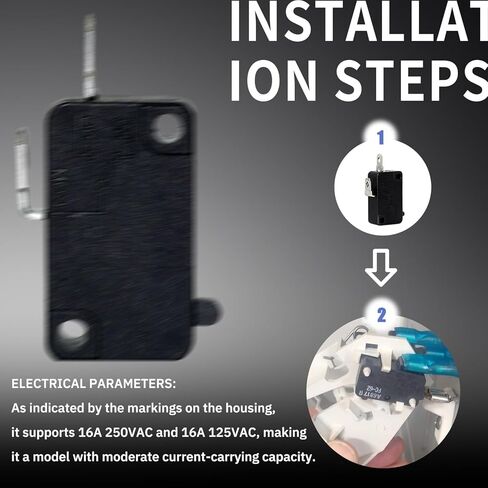 1 حزمة KW7-0 التبديل الجزئي، زر ضغط الميكروويف متوافق مع المقلاة الهواء XL، الطاقة XL، دوامة، Microswitches لفرن الميكروويف لحام بندقية طباخ التعريفي، مفتوح عادة، 16A125V-250V، 2 دبابيس 1NO 1NC in Kuwait