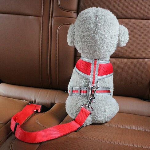 Adjustable Pet Safety Harness, Pet Car Seat Belt with Quick Release Buckle for Travel, Universal Fit for Most Cars (Blue) in Kuwait