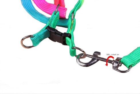 1 Pack Pet Adjustable Nylon Dog Chest Harness Straps Chain Cute Rainbow Color Back Thoracic Traction Suits Dog Rope Leash Chain for Puppy Cat in Kuwait