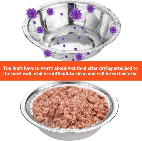 300 Pcs Pet Disposable Feeding Bowls, Large Liner Bulk Cat Food Bowls, Small Paper Pet Feeding Liner for Small Dog Puppy Cats Dish Bowl Wet Food Station in Kuwait