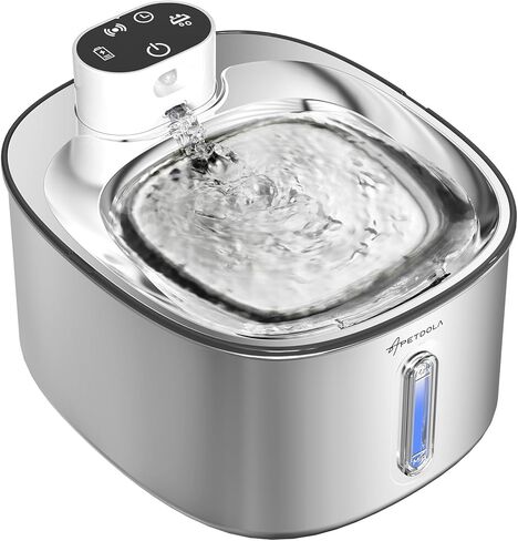 Cat Water Fountain Stainless Steel, 152fl-oz/4.5L Wireless Cat Fountain,5000mAh Battery Operated Pet Water Fountain for Cats Dogs,Ultra Quiet in Kuwait