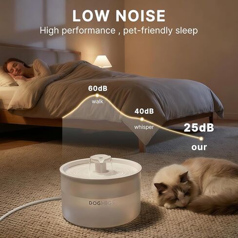 Cat Water Fountain 3.8L/128OZ Pet Fountain with Wastewater Separation & Multi-Layer Filtration Automatic Cat Water Fountain Dog Water Dispenser for Cats,Dogs & Multiple Pets in Kuwait