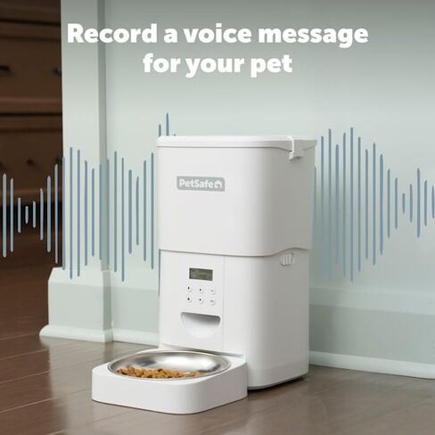 جهاز تغذية الحيوانات الأليفة الأوتوماتيكي للقطط والكلاب الصغيرة من PetSafe مع التحكم في جزء الطعام، جهاز تغذية تلقائي للحيوانات الأليفة 8 أكواب/2 لتر، أبيض، 4 رطل. in Kuwait