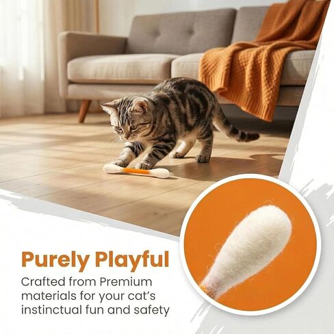 Cotton Swabs Cat with Catnip, Swabs Catnip Toys Set of 6 Soft Plush Kicker Toys, Sturdy Teething Chew Toy(Beige) in Saudi Arabia