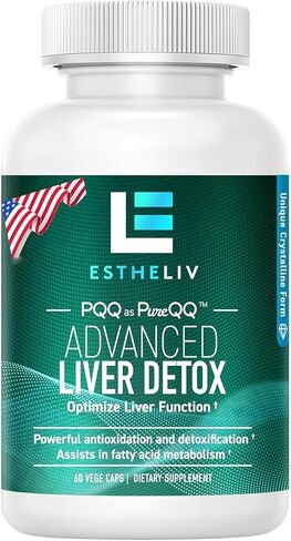 ESTHELIV Liver Cleanse Detox & Repair PQQ + Insitol Formula Updated V3.0 (Non- Milk Thistle Liver Supplement and Artichoke Extract, for Liver Detox,Liver Support Liver Health Formula- 60 Capsules in Saudi Arabia