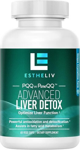 ESTHELIV Liver Cleanse Detox & Repair PQQ + Insitol Formula Updated V3.0 (Non- Milk Thistle Liver Supplement and Artichoke Extract, for Liver Detox,Liver Support Liver Health Formula- 60 Capsules in Saudi Arabia