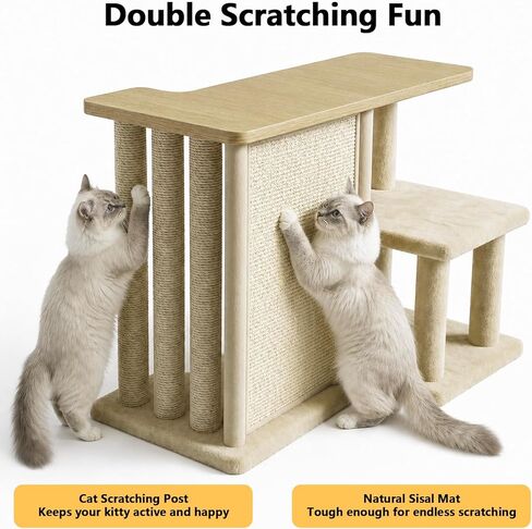 Homegroove Cat Couch Protector with Side Table, 35.6''L Multi-Functional Couch End Table with Sisal Scratching Posts and Scratch Pad, Large Couch Protector from Cat Claws for Living Room (Left) in Kuwait