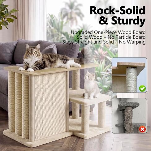 Homegroove Cat Couch Protector with Side Table, 35.6''L Multi-Functional Couch End Table with Sisal Scratching Posts and Scratch Pad, Large Couch Protector from Cat Claws for Living Room (Left) in Kuwait
