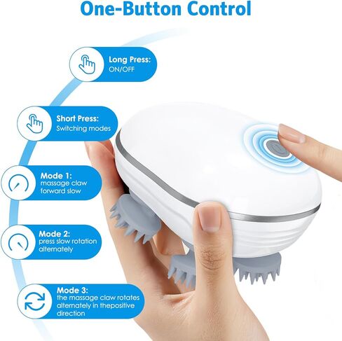 Upgraded Handheld Pet Massager for Dogs and Cats, Portable Pet Massager with 4 Rotating Massage Heads, Waterproof Electric for Relieving Tight Stiffness Muscles, Promote Bonding in Kuwait