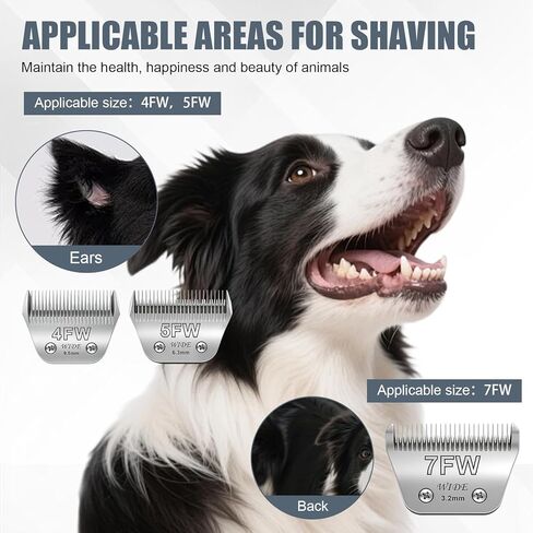 3Pack Dog Grooming Wide Blade,Detachable Pet Dog Grooming Blades,Compatible with Andis,Oster A5,Wahl km10 Clippers.（4FW+5FW+7FW） in Kuwait