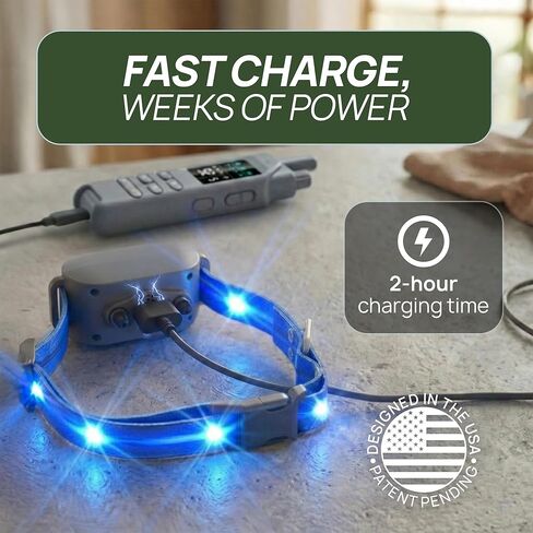 تم تحديث طوق الصدمات للكلاب بأضواء LED بزاوية 360 درجة - طوق تدريب الكلاب بطول 4200 قدم مع جهاز تحكم عن بعد، مقاوم للماء IPX8، أوضاع الصفير/الاهتزاز/الصدمات الآمنة، طوق إلكتروني قابل لإعادة الشحن للكلاب in Kuwait
